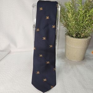 Blue Silk Blend Mens Tie With Mallard Ducks Euc